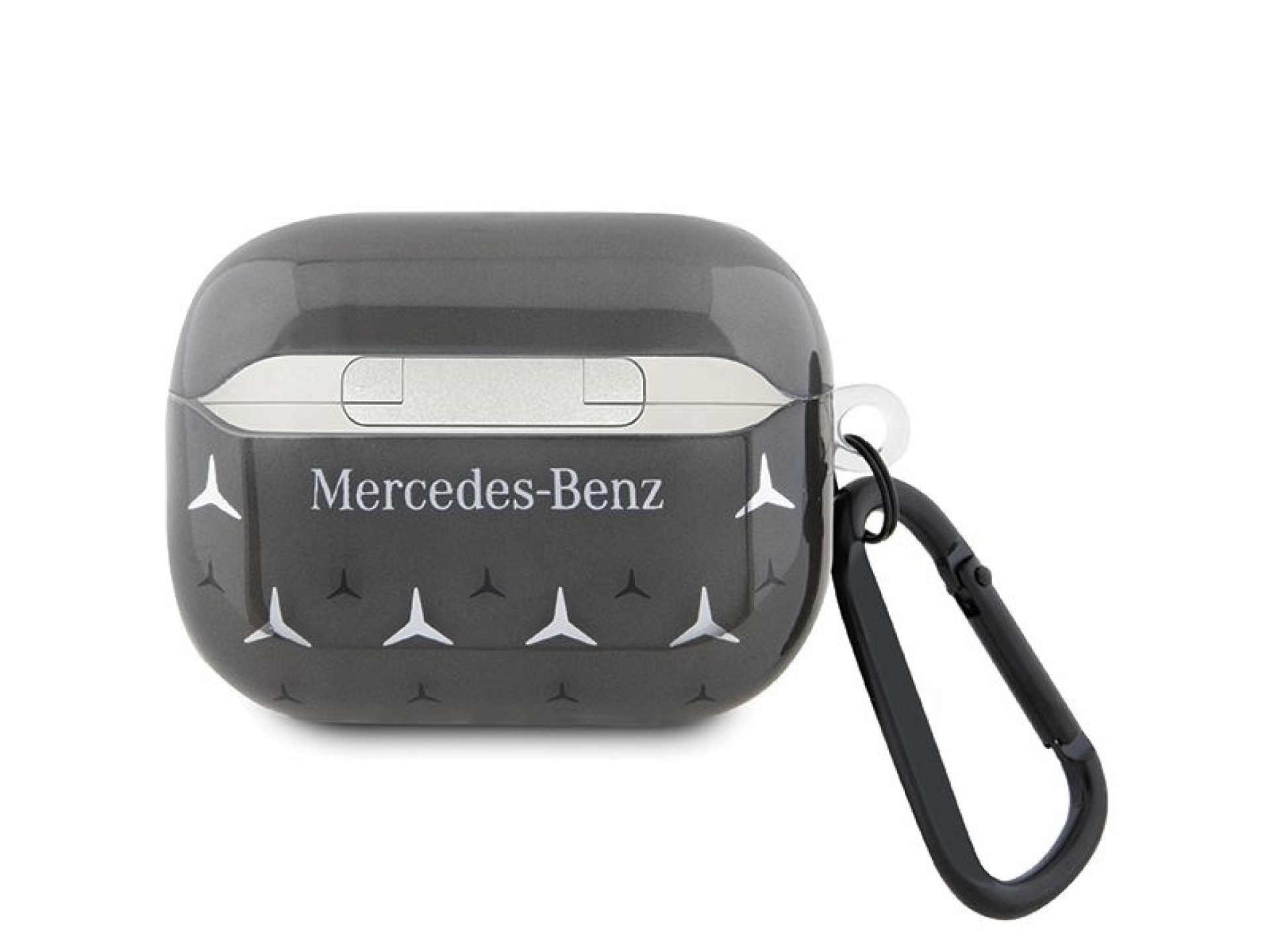 Capa Mercedes MEAP28DPMGS para AirPods Pro 2 (2022/2023) preta com estampa de estrelas grandes