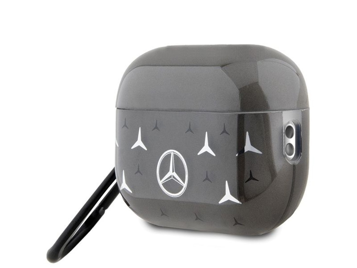 Funda negra para AirPods Pro 2 (2022/2023) Mercedes MEAP28DPMGS con estampado de estrellas grandes.