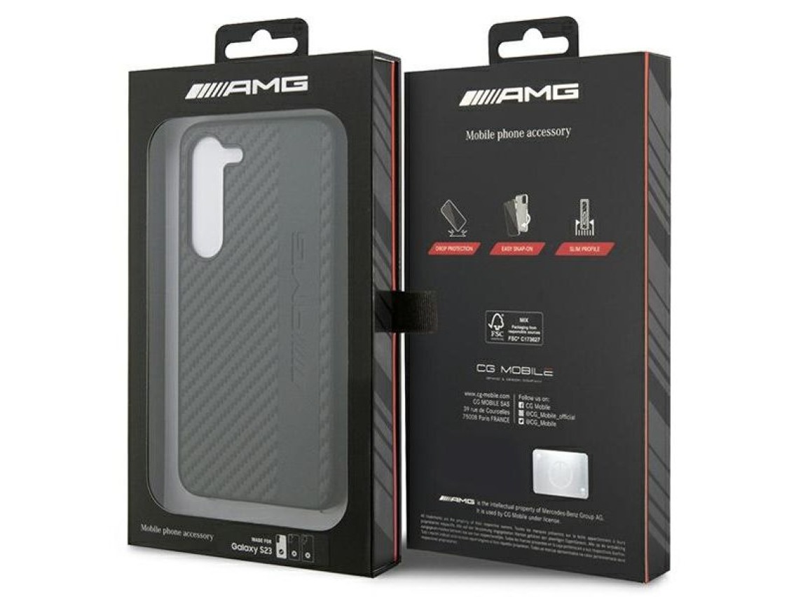 AMG AMHCS23SBLSCA S23 S911 preto/preto com faixa de carbono e relevo