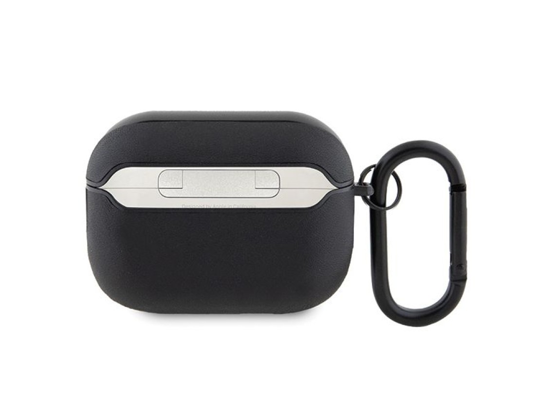 Funda AMG AMAP2SLWK para AirPods Pro 2 (2022/2023) en cuero negro/negro con logo blanco.