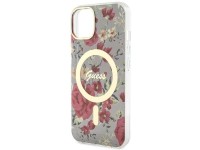 Guess Flower MagSafe case for iPhone 14 - green