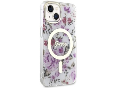 Guess Flower MagSafe case for iPhone 14 - transparent Guess Flower MagSafe case for iPhone 14 - transparent