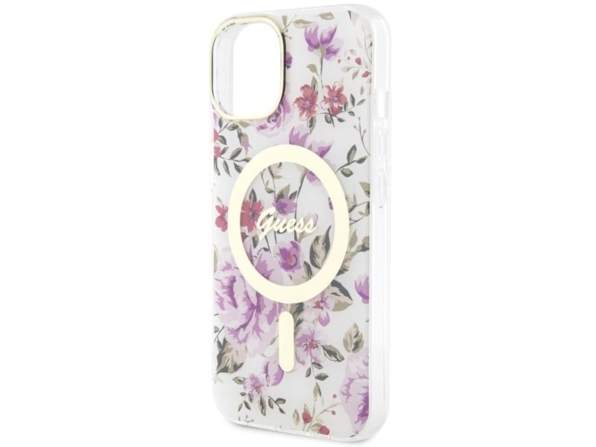 Funda Guess Flower MagSafe para iPhone 14 - transparente