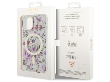Guess Flower MagSafe case for iPhone 14 - transparent Guess Flower MagSafe case for iPhone 14 - transparent