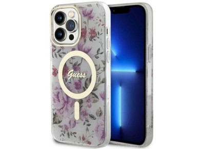 Guess GUHMP14XHCFWST iPhone 14 Pro Max 6.7" transparent hardcase Flower MagSafe Guess GUHMP14XHCFWST iPhone 14 Pro Max 6.7" transparent hardcase Flower MagSafe