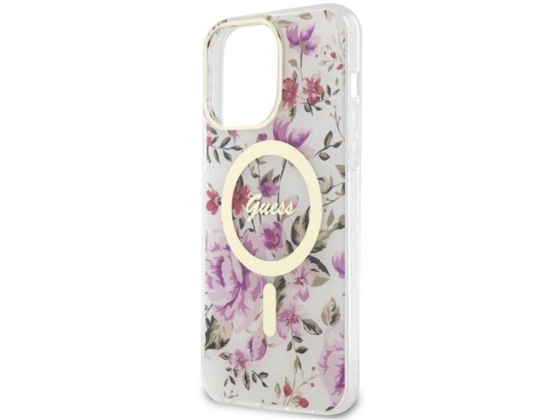 Guess GUHMP14XHCFWST iPhone 14 Pro Max 6.7" transparent hardcase Flower MagSafe