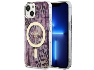 Guess Leopard MagSafe case for iPhone 14 - pink Guess Leopard MagSafe case for iPhone 14 - pink