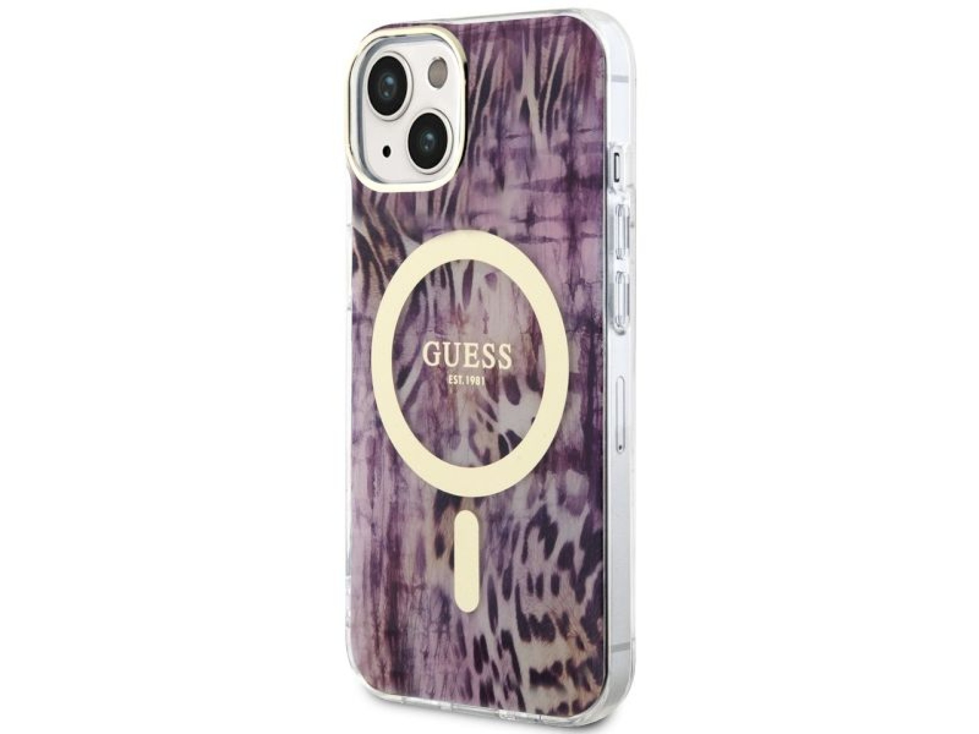 Guess Leopard MagSafe case for iPhone 14 - pink