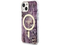 Guess Leopard MagSafe case for iPhone 14 - pink Guess Leopard MagSafe case for iPhone 14 - pink
