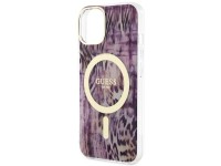 Guess Leopard MagSafe case for iPhone 14 - pink Guess Leopard MagSafe case for iPhone 14 - pink
