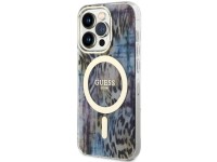 Guess GUHMP14LHLEOPWB iPhone 14 Pro 6.1" blue/blue hardcase Leopard MagSafe Guess GUHMP14LHLEOPWB iPhone 14 Pro 6.1" blue/blue hardcase Leopard MagSafe