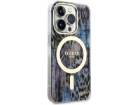 Guess GUHMP14XHLEOPWB iPhone 14 Pro Max 6.7" blue/blue hardcase Leopard MagSafe