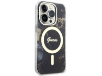 Capa rígida preta/preta Guess GUHMP14XHTMRSK para iPhone 14 Pro Max 6.7" com estampa de mármore dour Capa rígida preta/preta Guess GUHMP14XHTMRSK para iPhone 14 Pro Max 6.7" com estampa de mármore dour