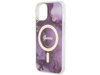 Funda rígida Guess GUHMP14SHTMRSU para iPhone 14 de 6,1" color morado/morado con diseño de mármol do Funda rígida Guess GUHMP14SHTMRSU para iPhone 14 de 6,1" color morado/morado con diseño de mármol do