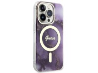 Funda rígida Guess GUHMP14LHTMRSU para iPhone 14 Pro de 6,1" color morado/morado con diseño de mármo Funda rígida Guess GUHMP14LHTMRSU para iPhone 14 Pro de 6,1" color morado/morado con diseño de mármo