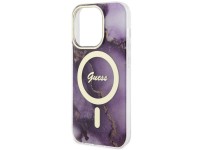 Funda rígida Guess GUHMP14LHTMRSU para iPhone 14 Pro de 6,1" color morado/morado con diseño de mármo Funda rígida Guess GUHMP14LHTMRSU para iPhone 14 Pro de 6,1" color morado/morado con diseño de mármo