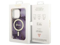 Funda rígida Guess GUHMP14LHTMRSU para iPhone 14 Pro de 6,1" color morado/morado con diseño de mármo Funda rígida Guess GUHMP14LHTMRSU para iPhone 14 Pro de 6,1" color morado/morado con diseño de mármo
