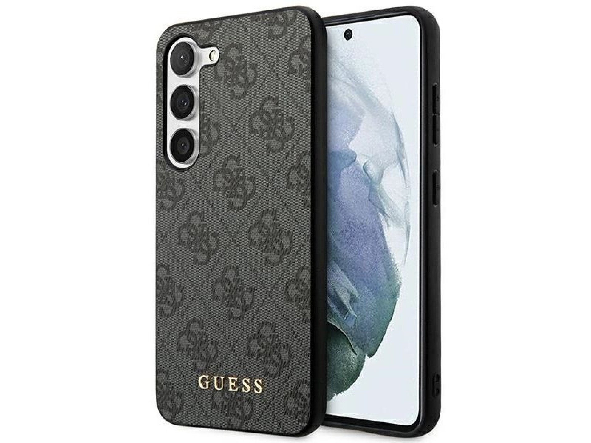 Guess GUHCS23SG4GFGR S23 S911 grey/grey hardcase 4G Metal Gold Logo