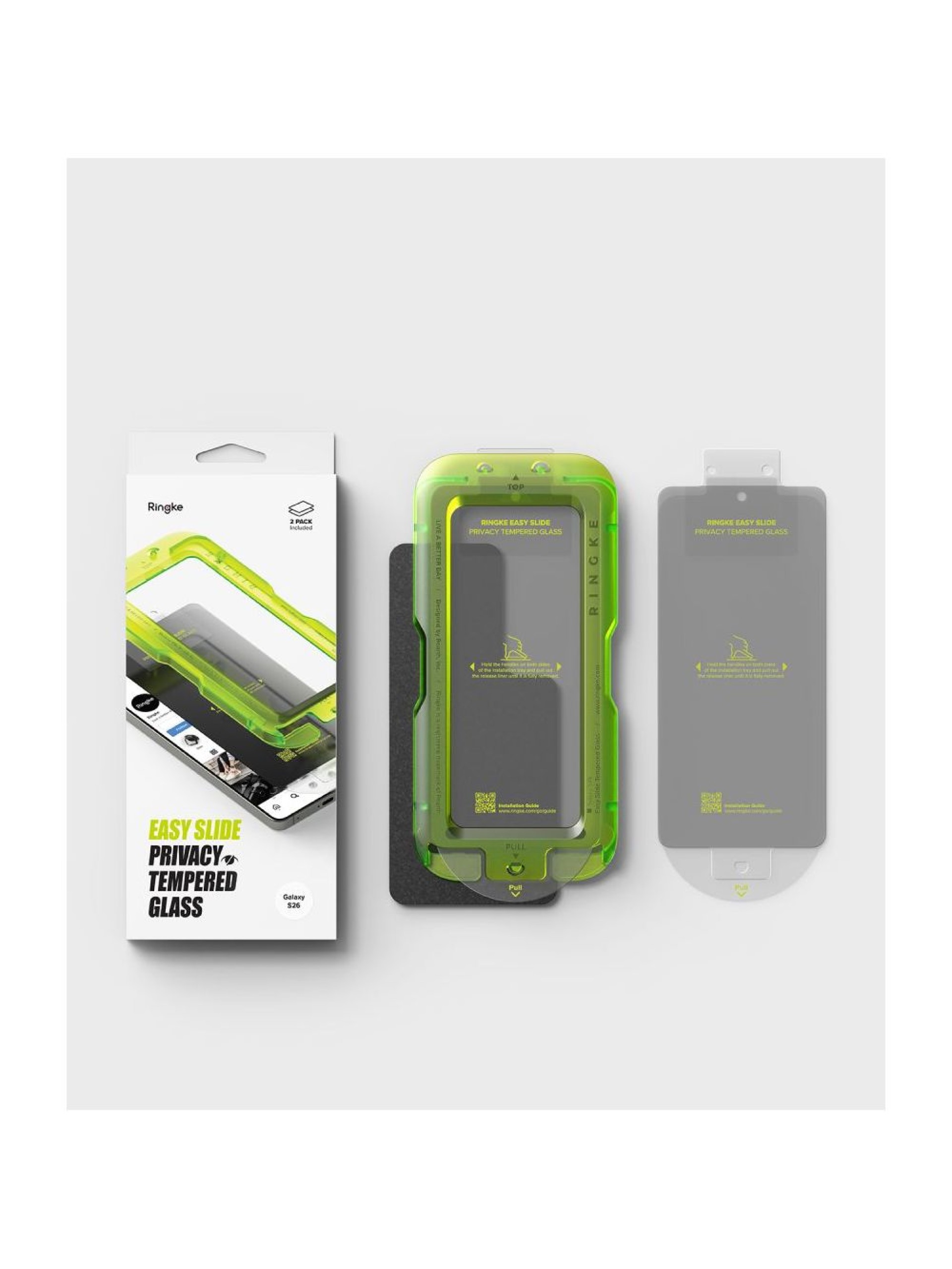 Ringke Easy Slide Privacy Tempered Glass 2-Pack for Samsung Galaxy S26