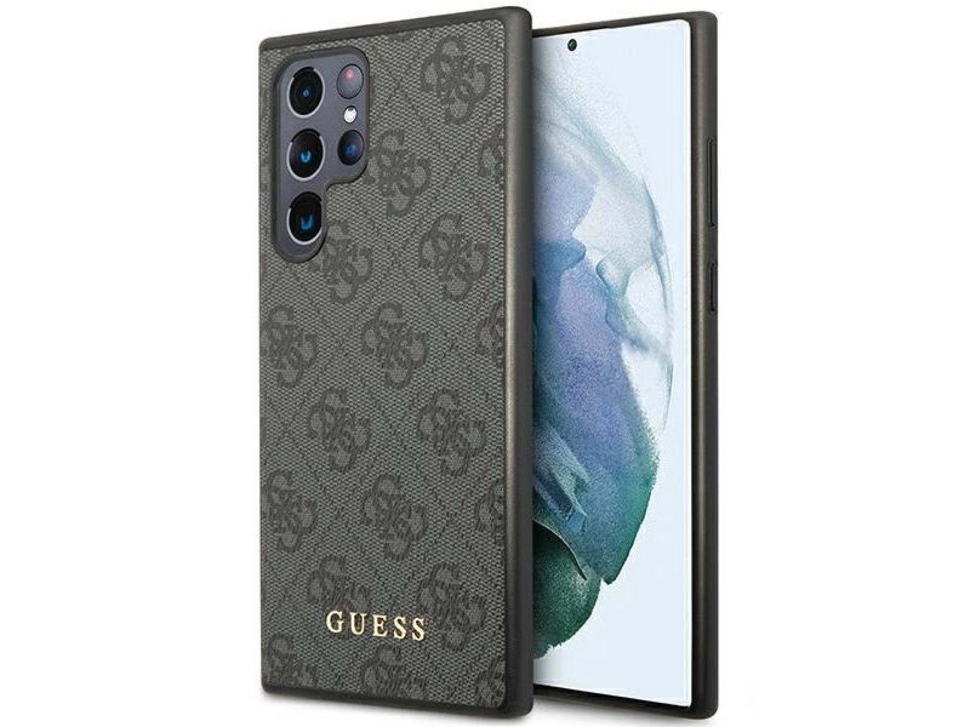 Estuche rígido Guess GUHCS23LG4GFGR S23 Ultra S918 gris/gris 4G Metal Gold Logo