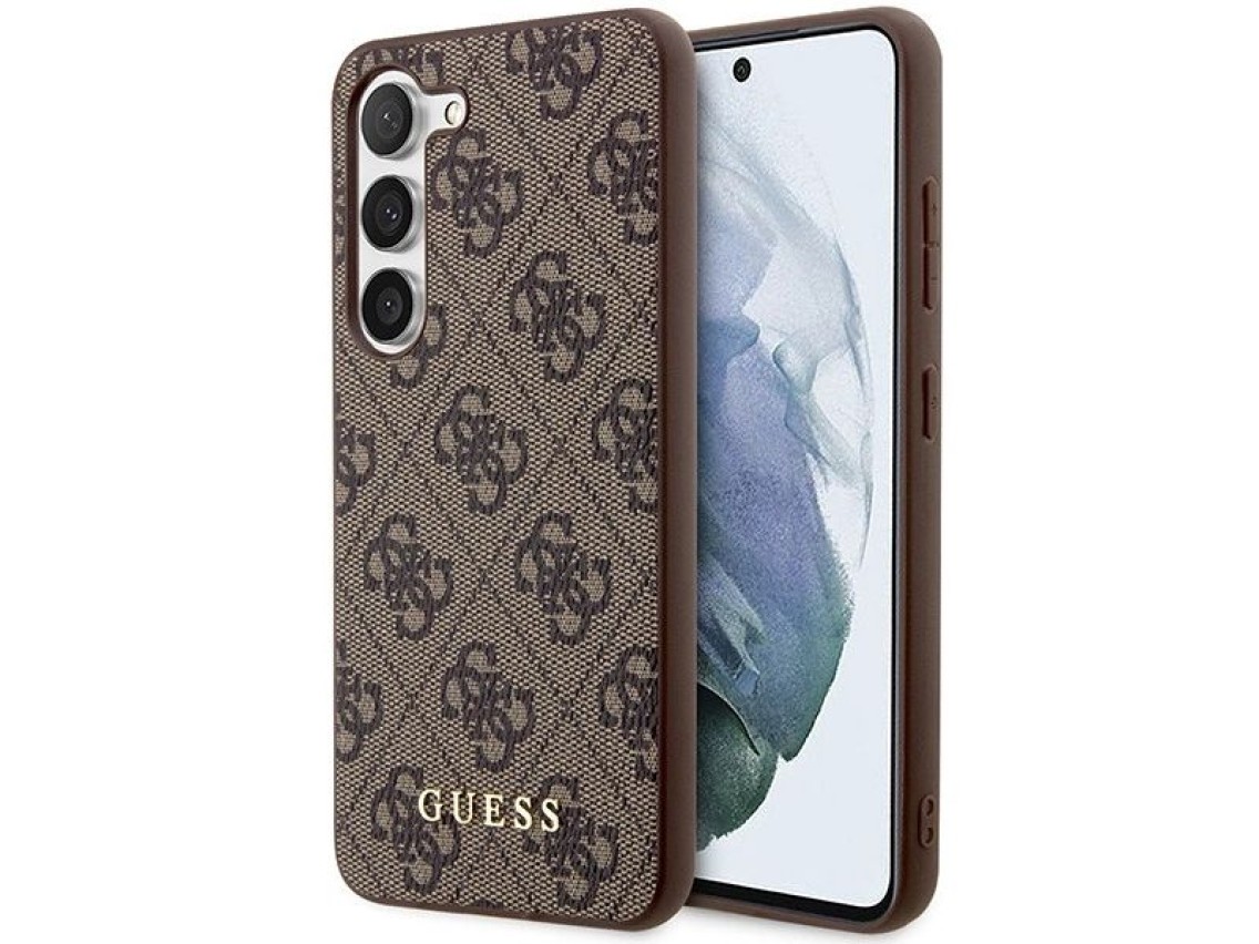 Funda rígida Guess GUHCS23SG4GFBR S23 S911 marrón/marrón 4G Metal Gold Logo