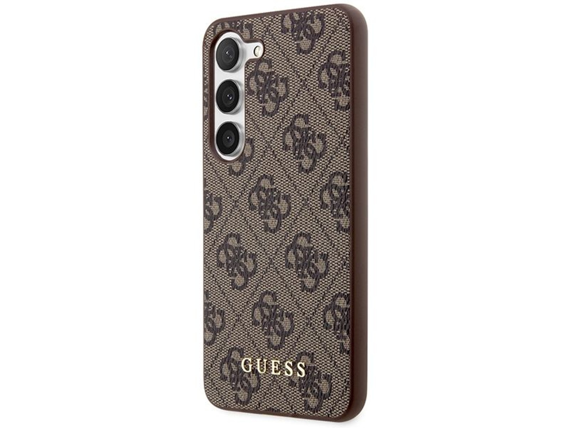 Funda rígida Guess GUHCS23SG4GFBR S23 S911 marrón/marrón 4G Metal Gold Logo