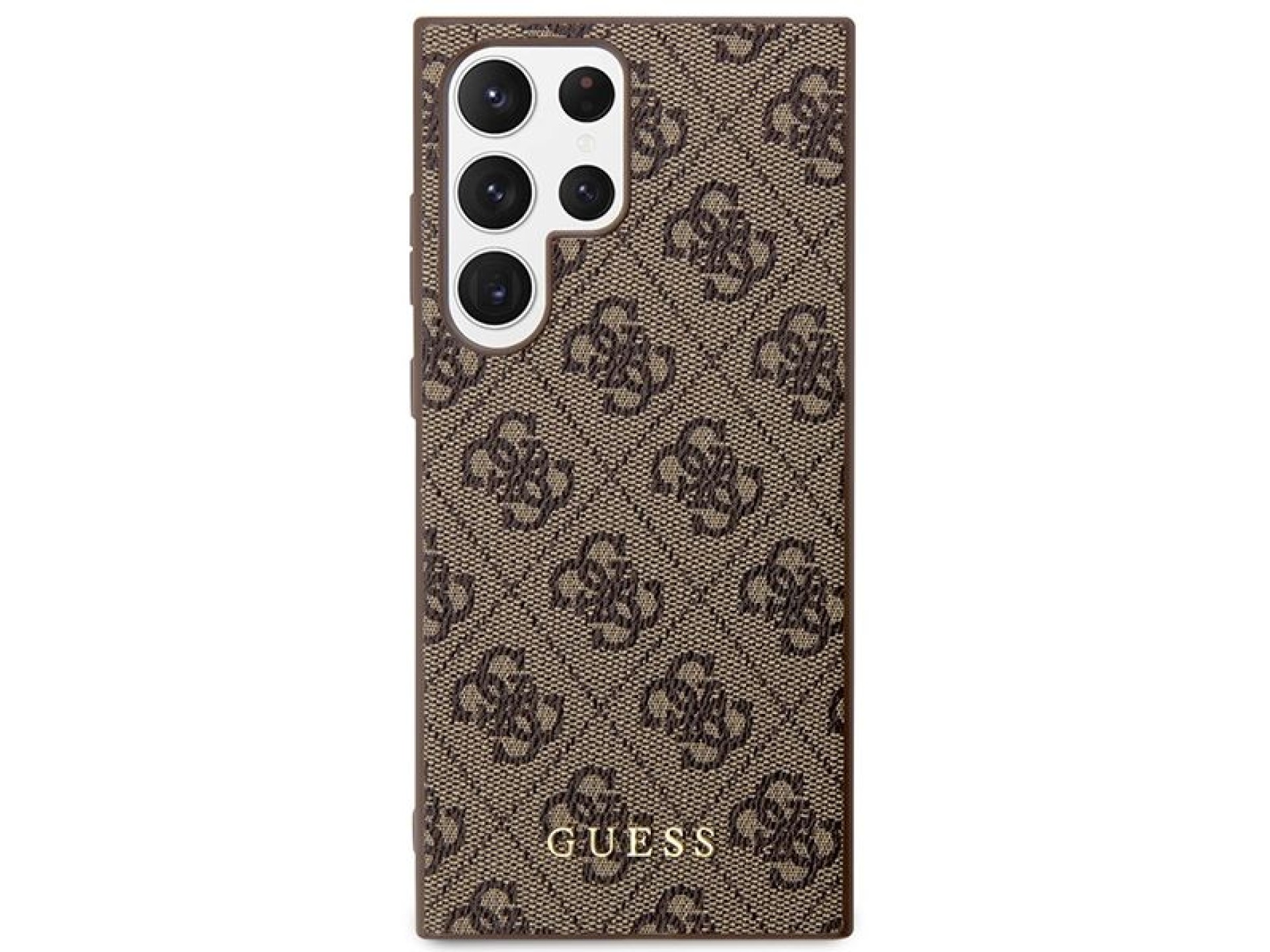Capa rígida Guess GUHCS23LG4GFBR S23 Ultra S918 marrom/marrom 4G com logotipo dourado