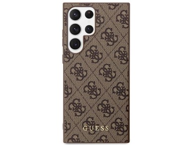 Funda rígida Guess GUHCS23LG4GFBR para S23 Ultra S918, color marrón/marrón, 4G, con logo dorado metá Funda rígida Guess GUHCS23LG4GFBR para S23 Ultra S918, color marrón/marrón, 4G, con logo dorado metá
