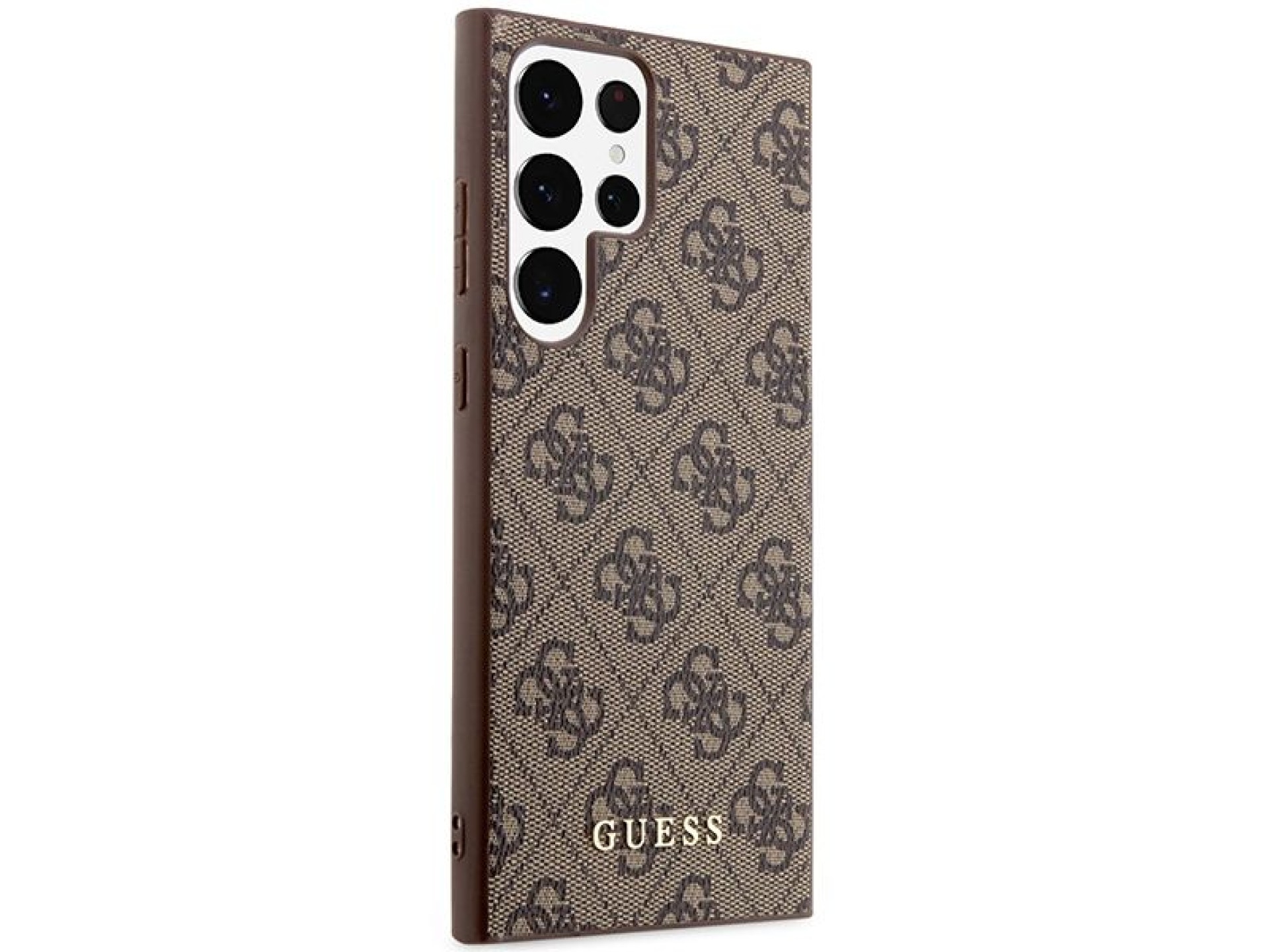 Capa rígida Guess GUHCS23LG4GFBR S23 Ultra S918 marrom/marrom 4G com logotipo dourado