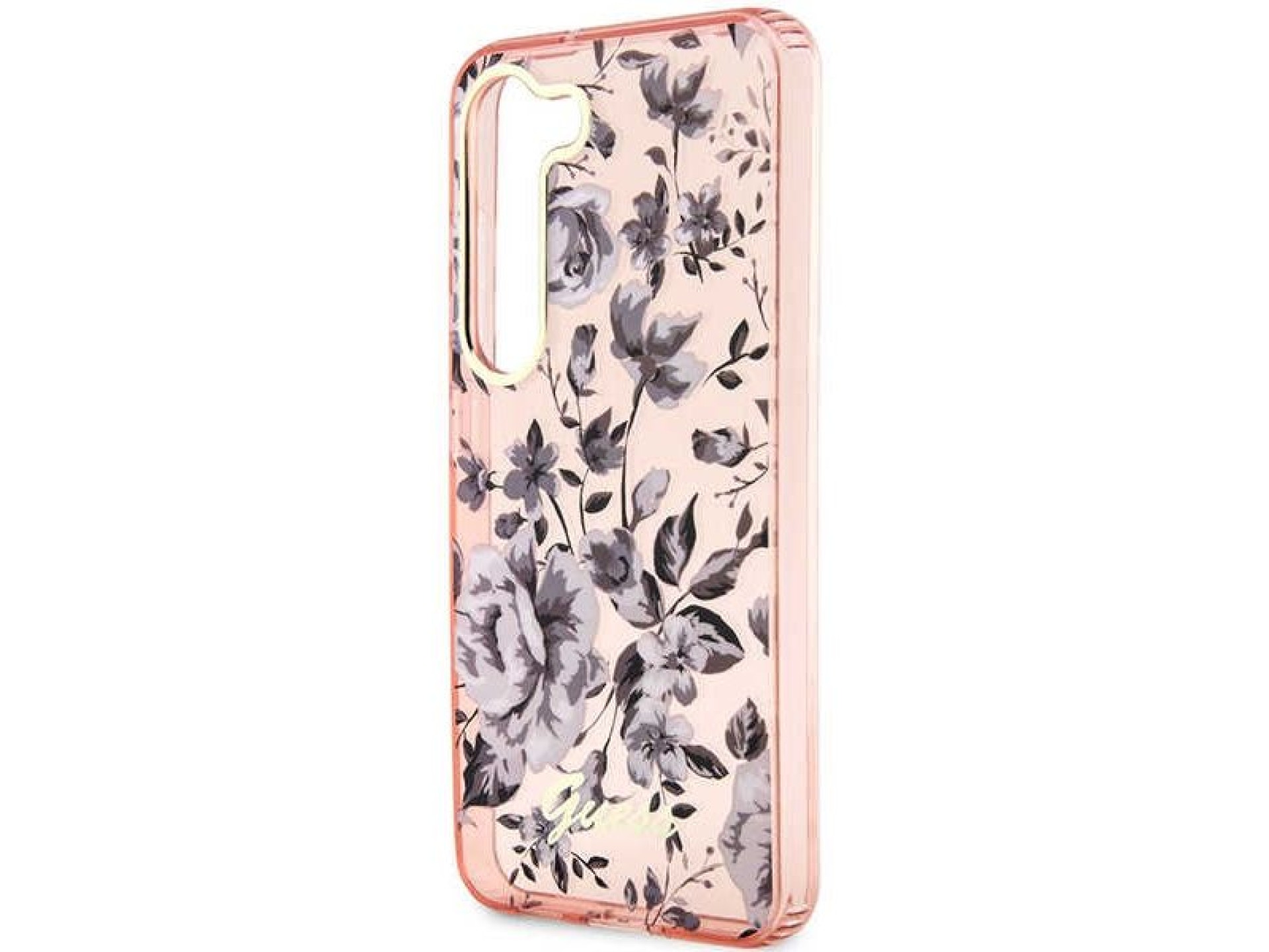 Estuche rígido rosa/rosa Guess GUHCS23MHCFWSP S23+ S916 Colección Flower