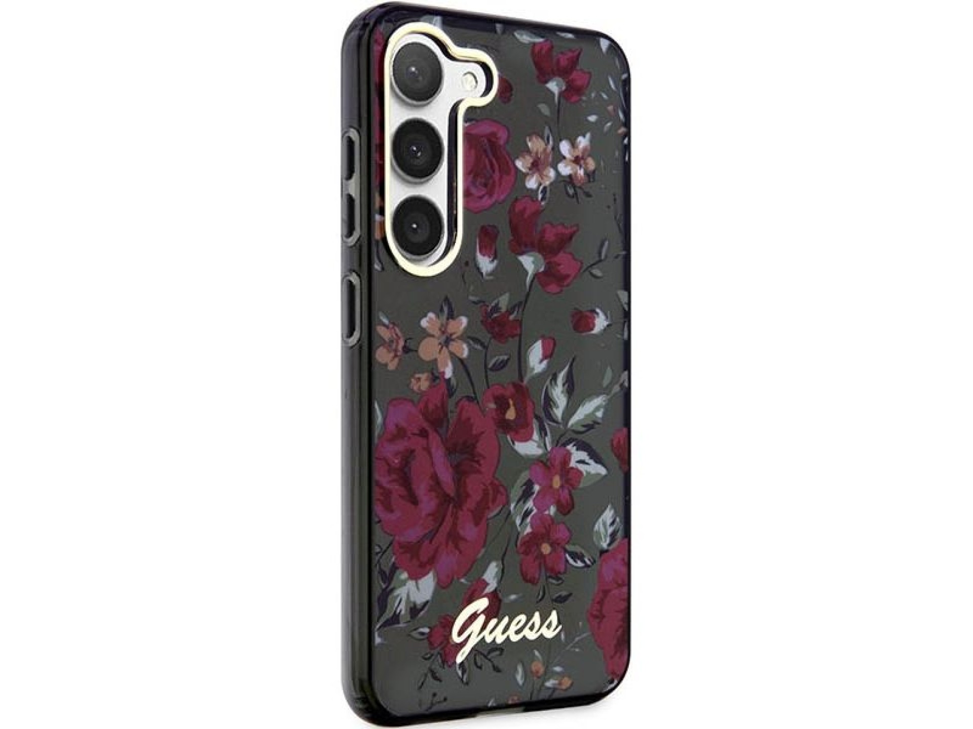 Guess GUHCS23MHCFWSA S23+ S916 estojo rígido verde/cáqui Coleção Flores