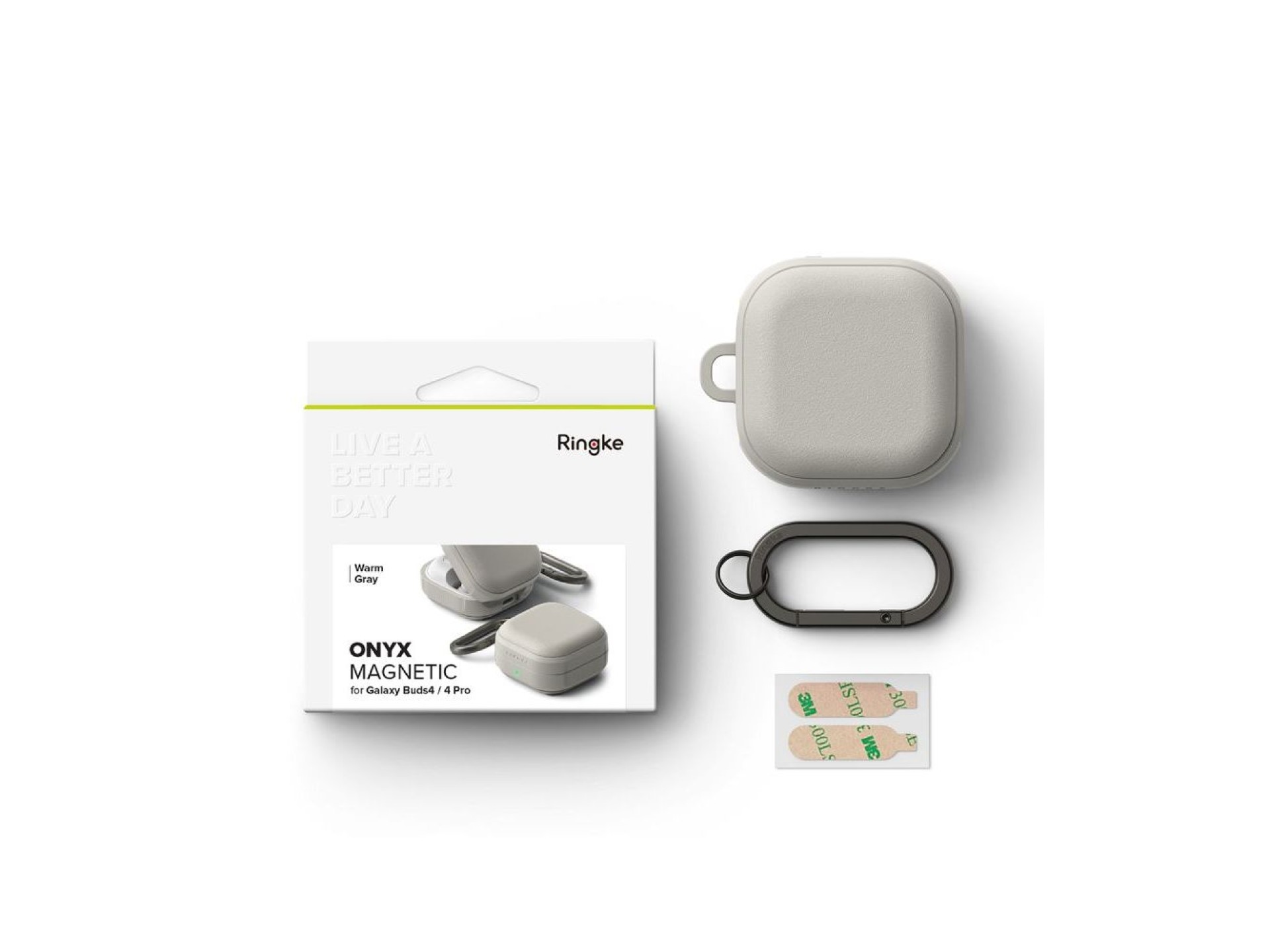 Capa magnética Ringke Onyx para Samsung Galaxy Buds 4 / 4 Pro - Cinza