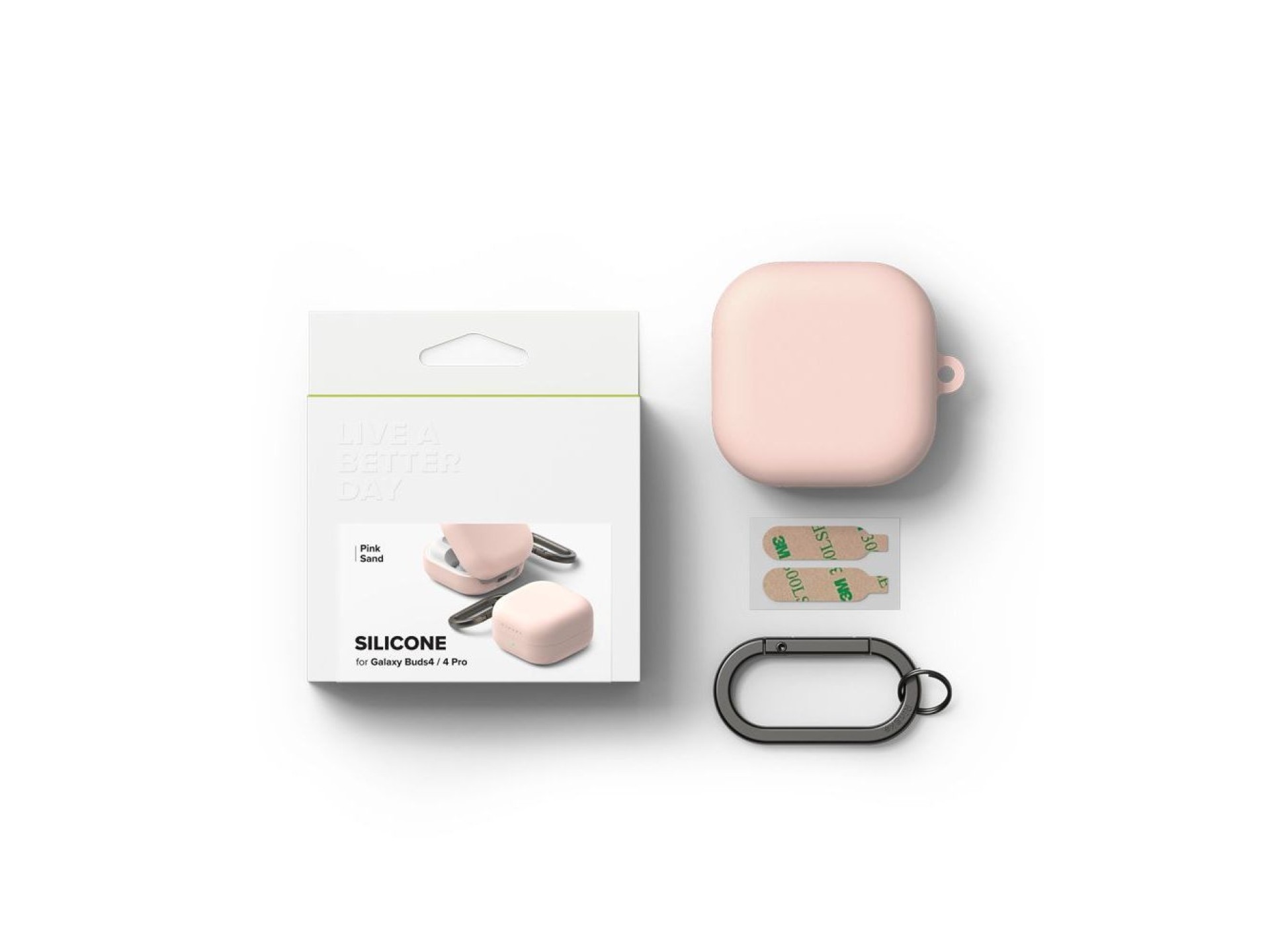 Capa de silicone Ringke para Samsung Galaxy Buds 4 / 4 Pro - Rosa