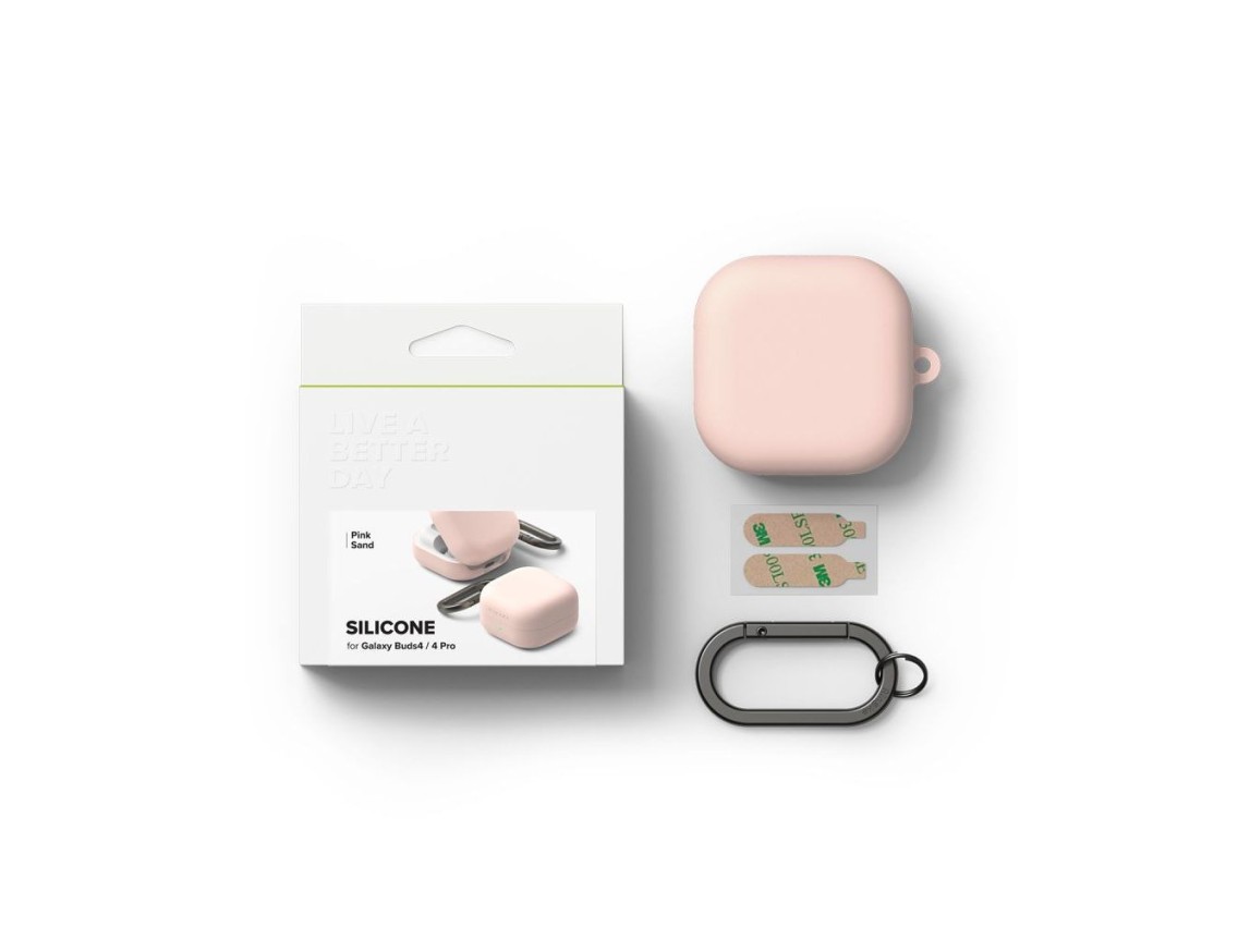 Capa de silicone Ringke para Samsung Galaxy Buds 4 / 4 Pro - Rosa