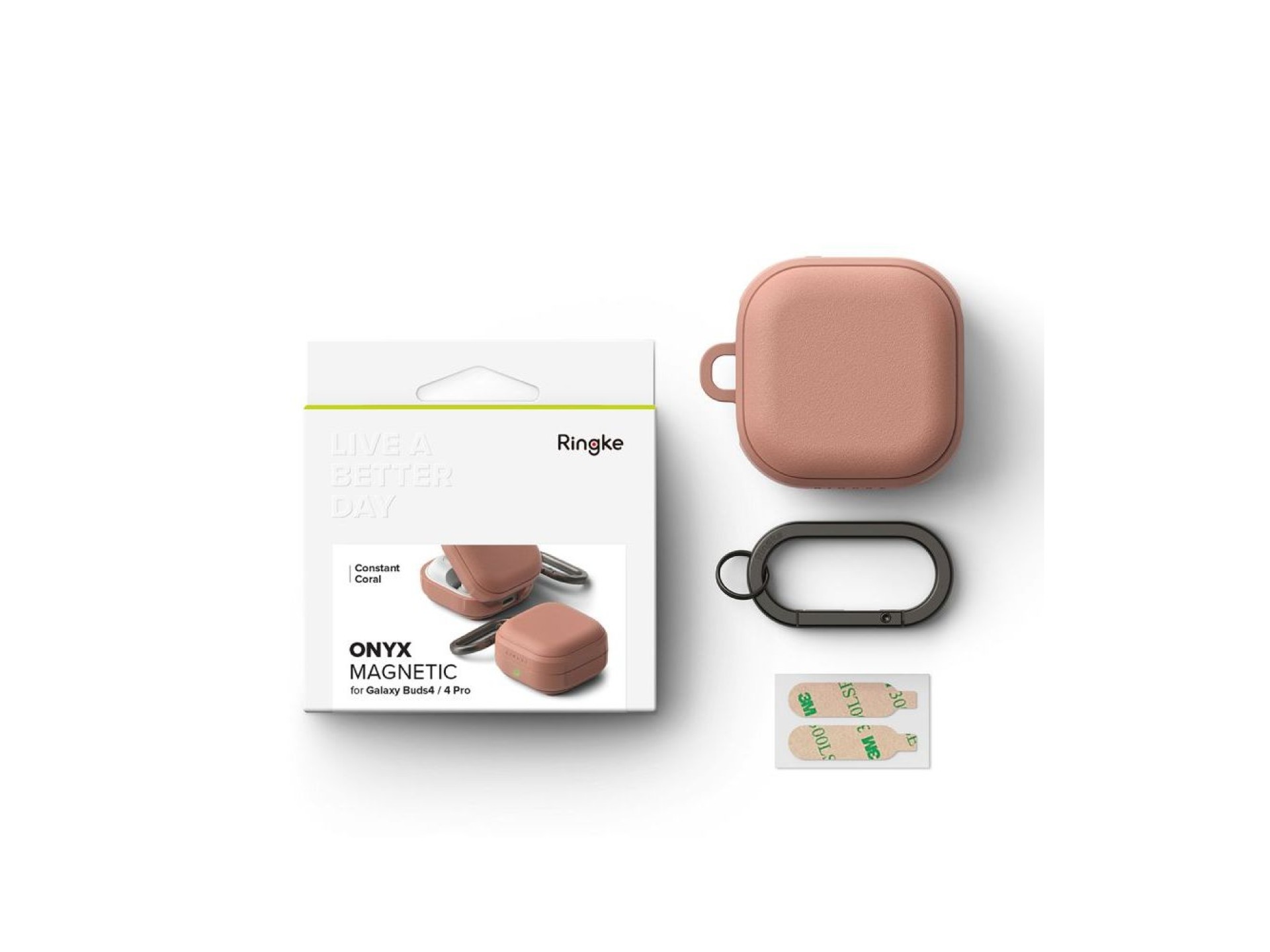 Capa magnética Ringke Onyx para Samsung Galaxy Buds 4 / 4 Pro - Rosa