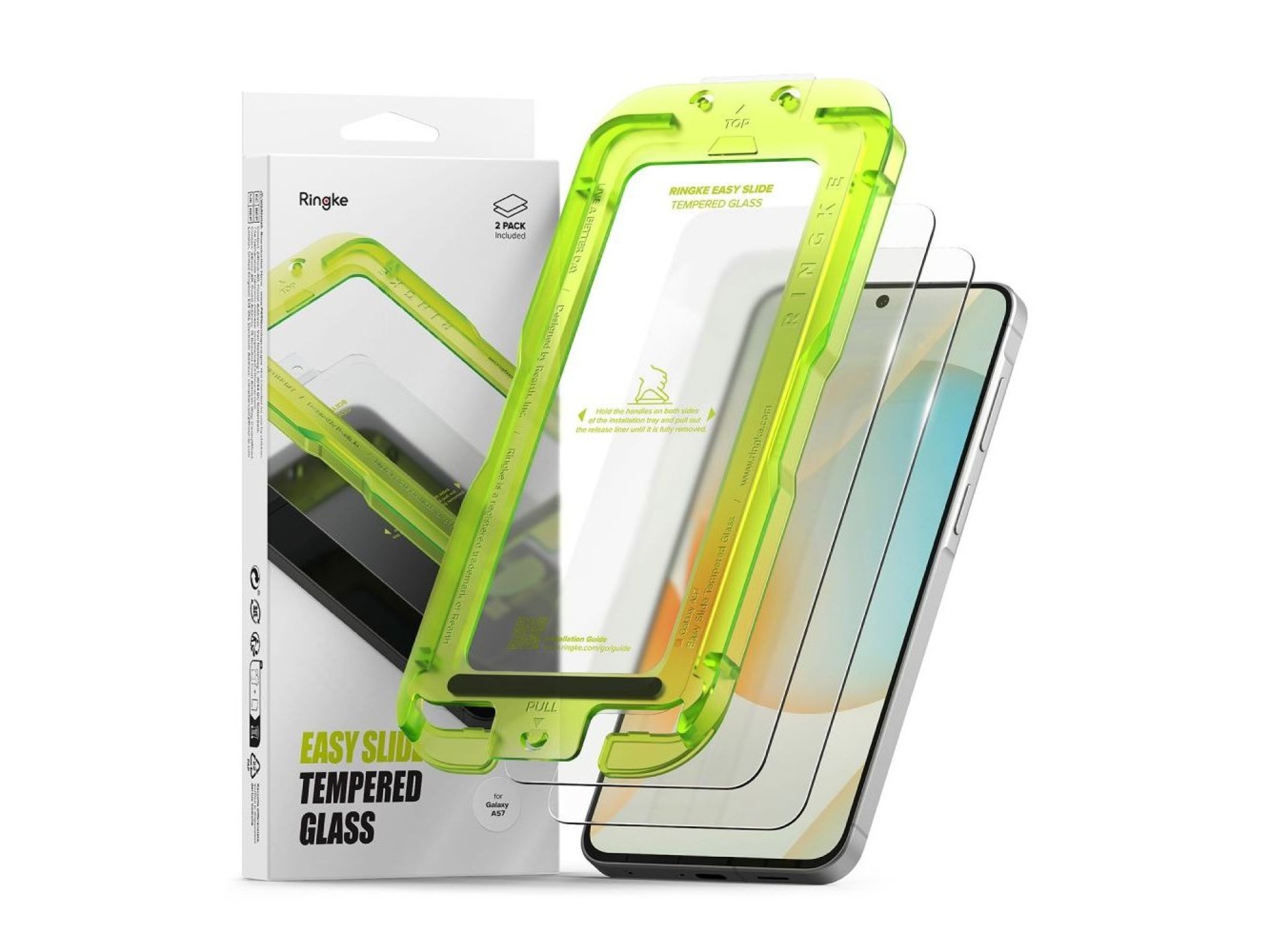 Ringke Easy Slide 2-pack Tempered Glass for Samsung Galaxy A57 5G