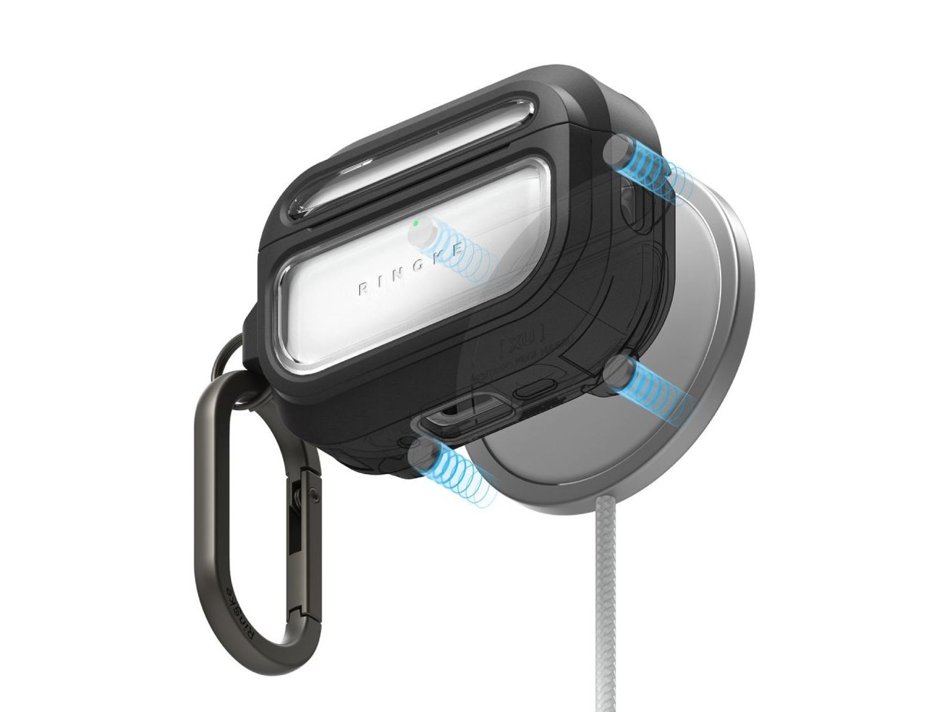 Funda magnética Ringke UX para AirPods Pro 3 - Negra y transparente