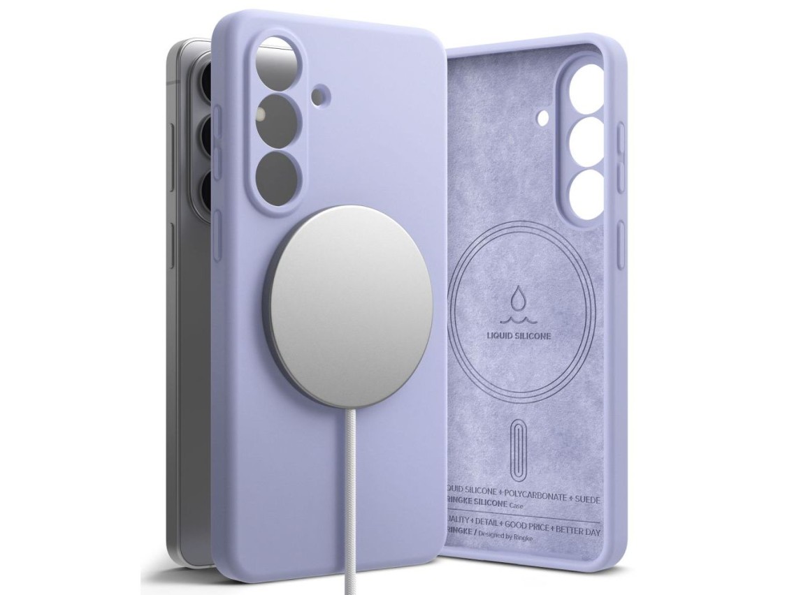 Capa Ringke de silicone MagSafe para Samsung Galaxy S26 - Roxa
