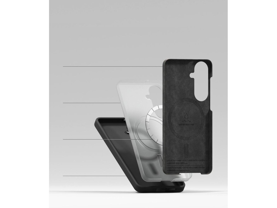 Capa Ringke de silicone MagSafe para Samsung Galaxy S26 - Preta