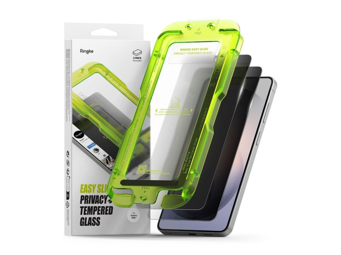 Ringke Easy Slide Privacy 2-Pack Tempered Glass for Samsung Galaxy S26+