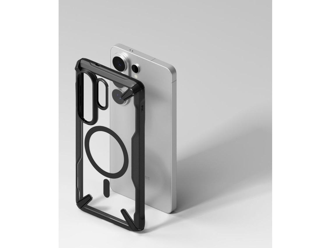 Capa magnética Ringke Fusion X MagSafe para Samsung Galaxy S26 Ultra - Preta transparente