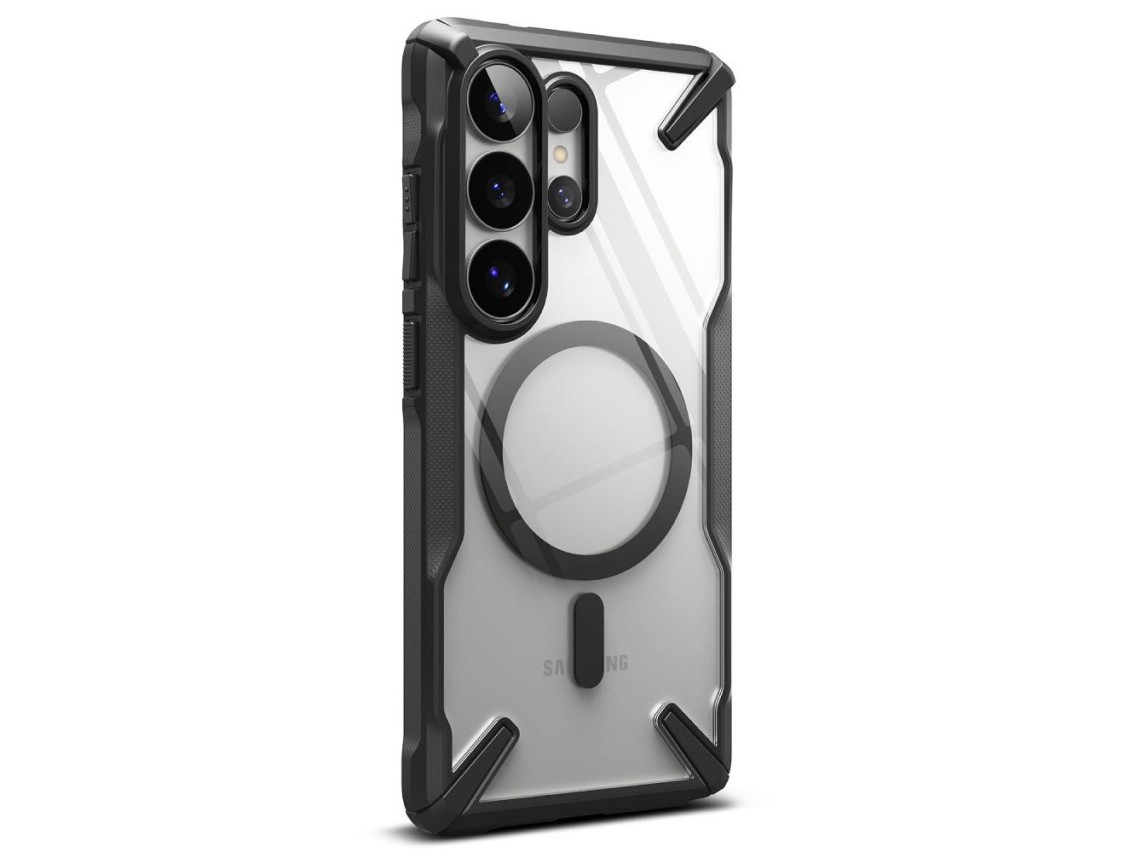 Capa magnética Ringke Fusion X MagSafe para Samsung Galaxy S26 Ultra - Preta transparente