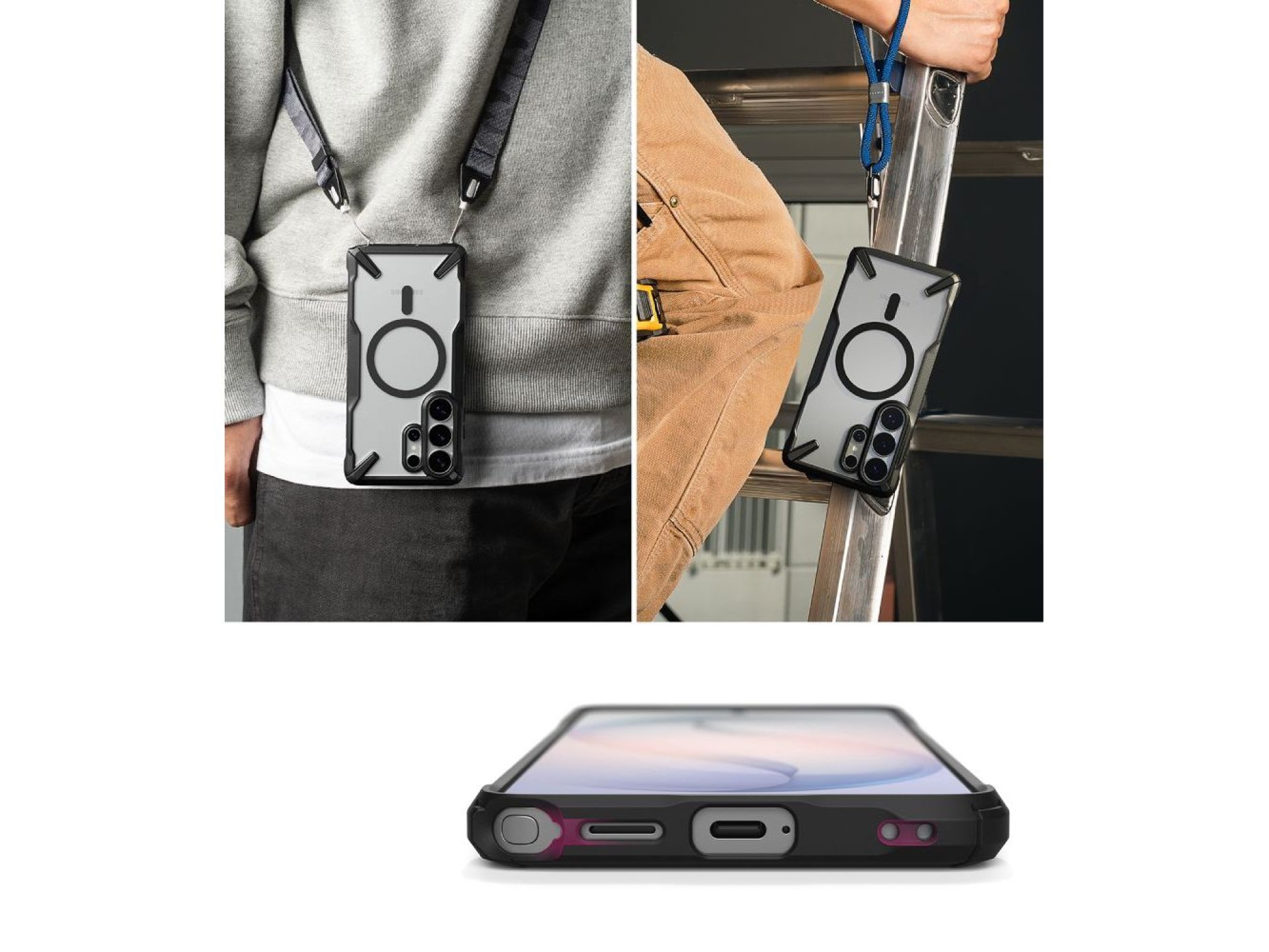 Capa magnética Ringke Fusion X MagSafe para Samsung Galaxy S26 Ultra - Preta transparente