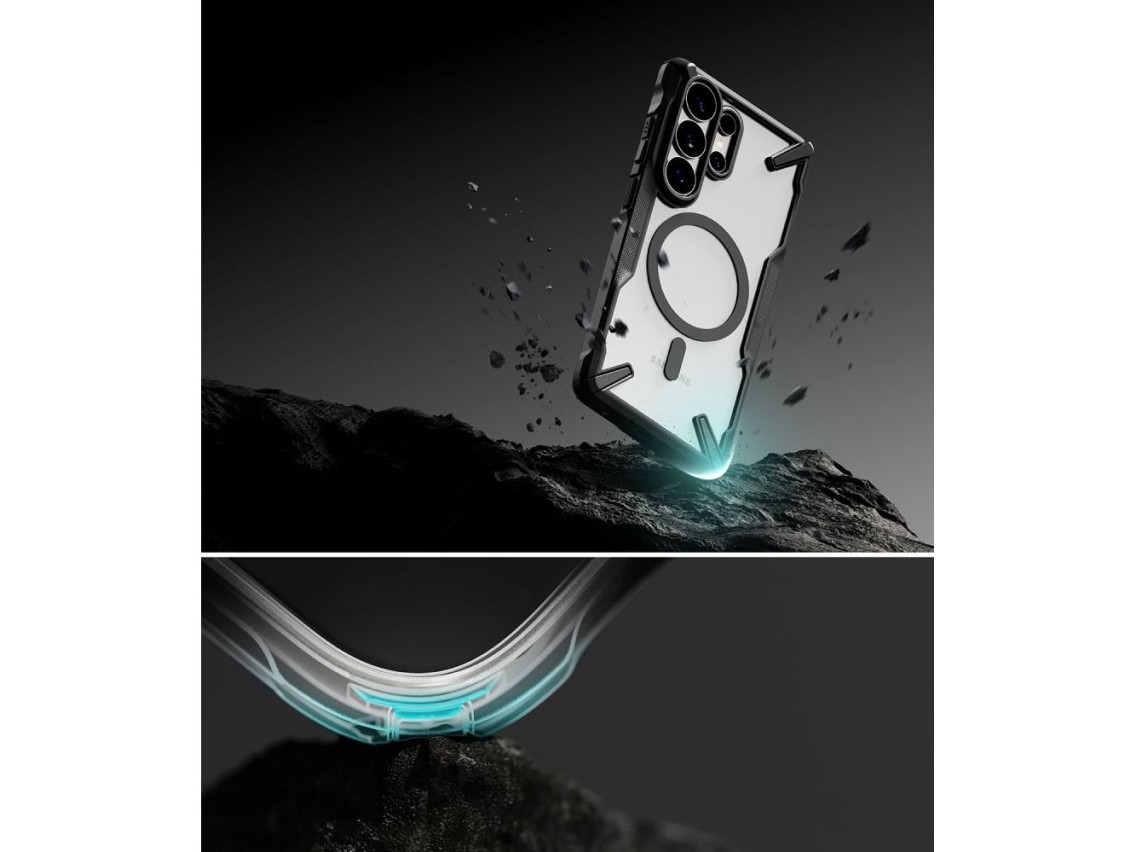 Capa magnética Ringke Fusion X MagSafe para Samsung Galaxy S26 Ultra - Preta transparente