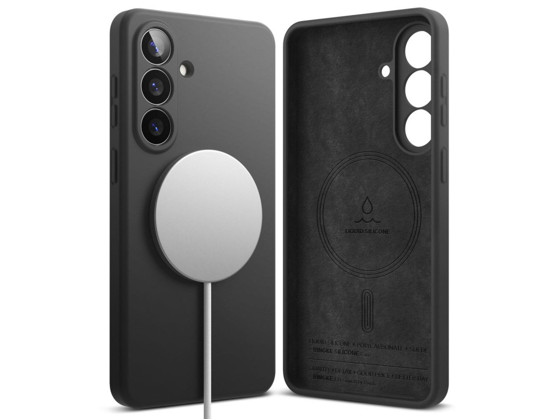 Funda Ringke de silicona MagSafe para Samsung Galaxy S26+ - Negra