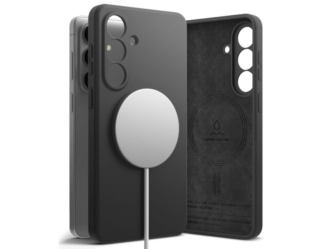 Funda Ringke de silicona MagSafe para Samsung Galaxy S26+ - Negra