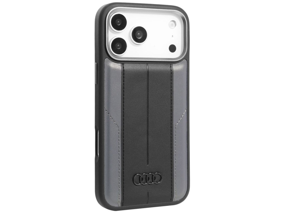 Capa MagSafe em couro sintético Audi A6 para iPhone 17 Pro Max - Preta
