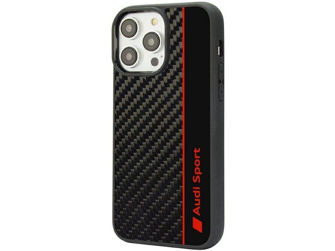 Audi Carbon Fiber Stripe iPhone 14 Pro 6.1" black/black hardcase AUS-TPUPCIP14P-R8/D1-BK