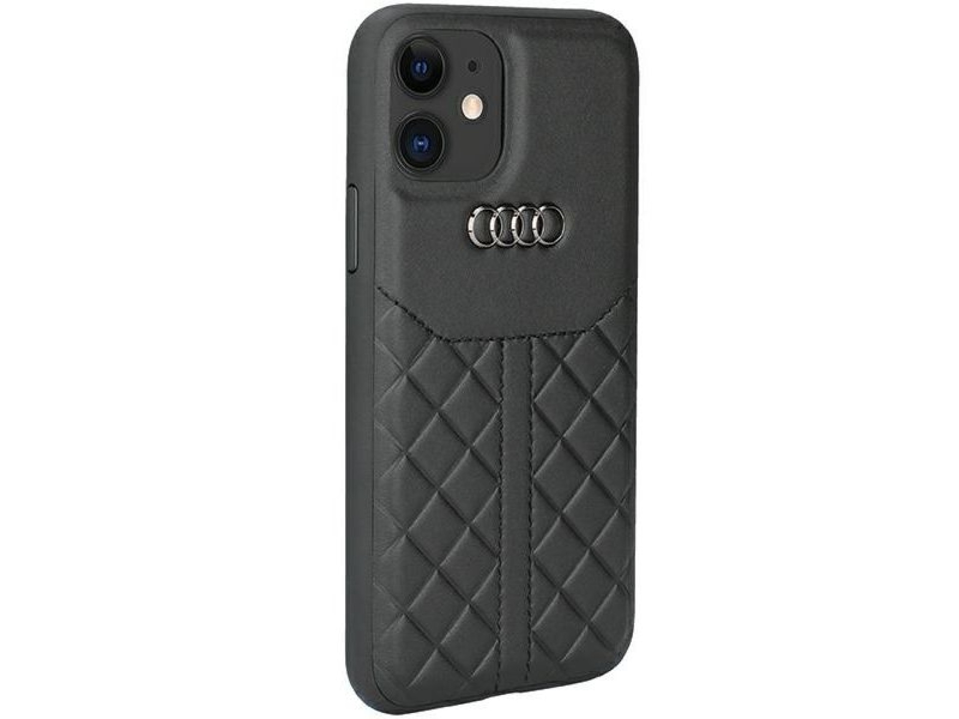 Capa rígida Audi em couro genuíno para iPhone 12/12 Pro de 6,1