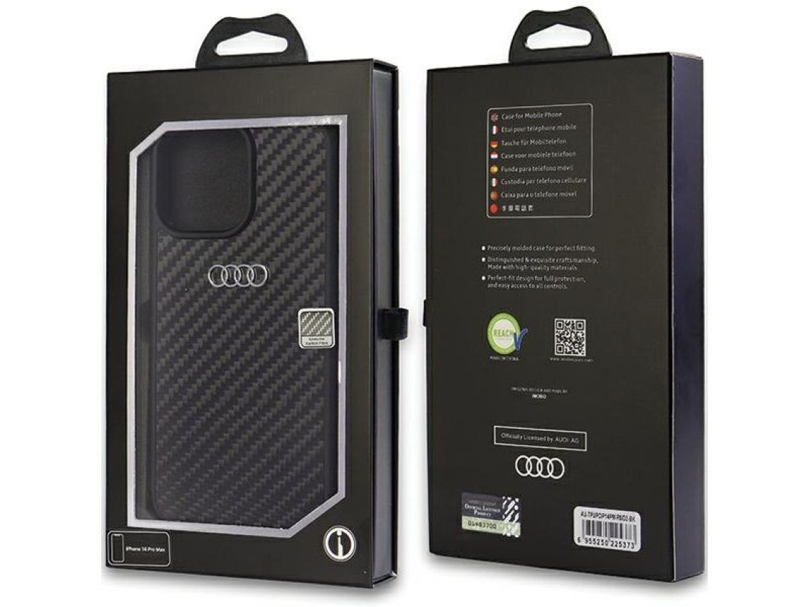 Audi Carbon Fiber iPhone 14 Pro Max 6.7" black/black hardcase AU-TPUPCIP14PM-R8/D2-BK